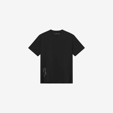 Flame Light Weight Slit Top - Black
