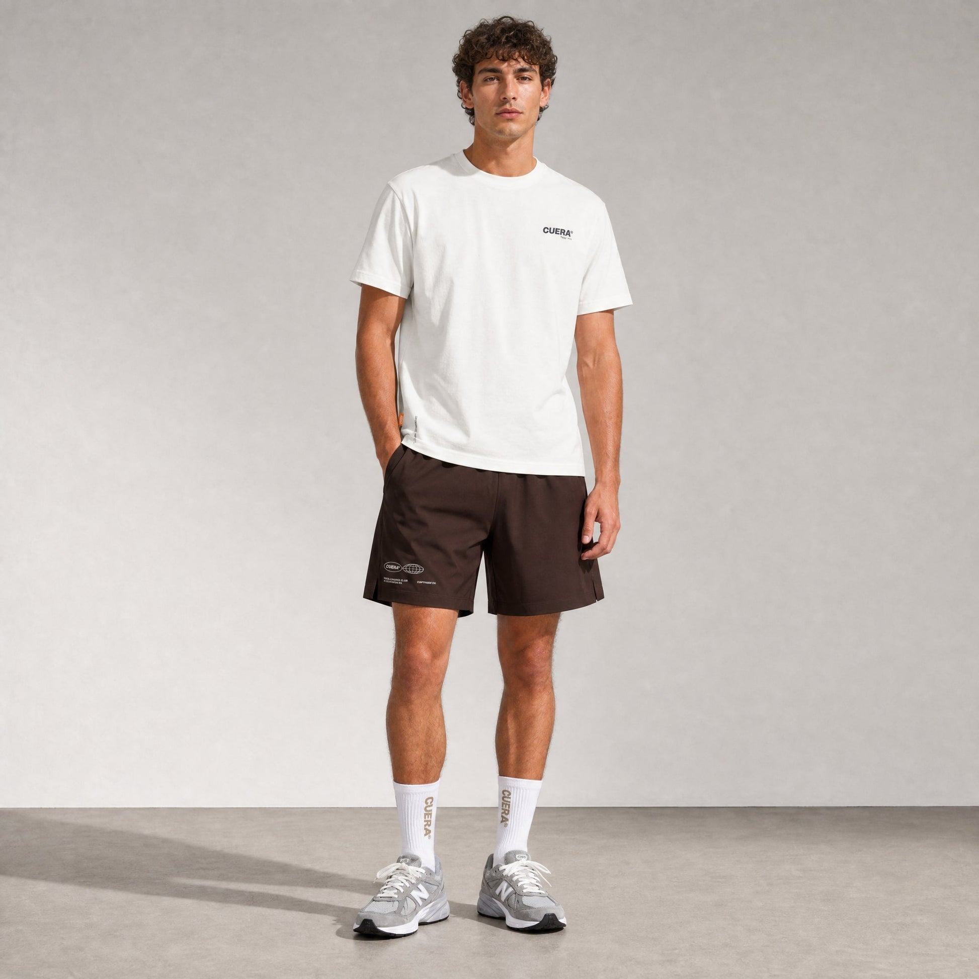 Mens Active Globe Shorts - Dark Brown