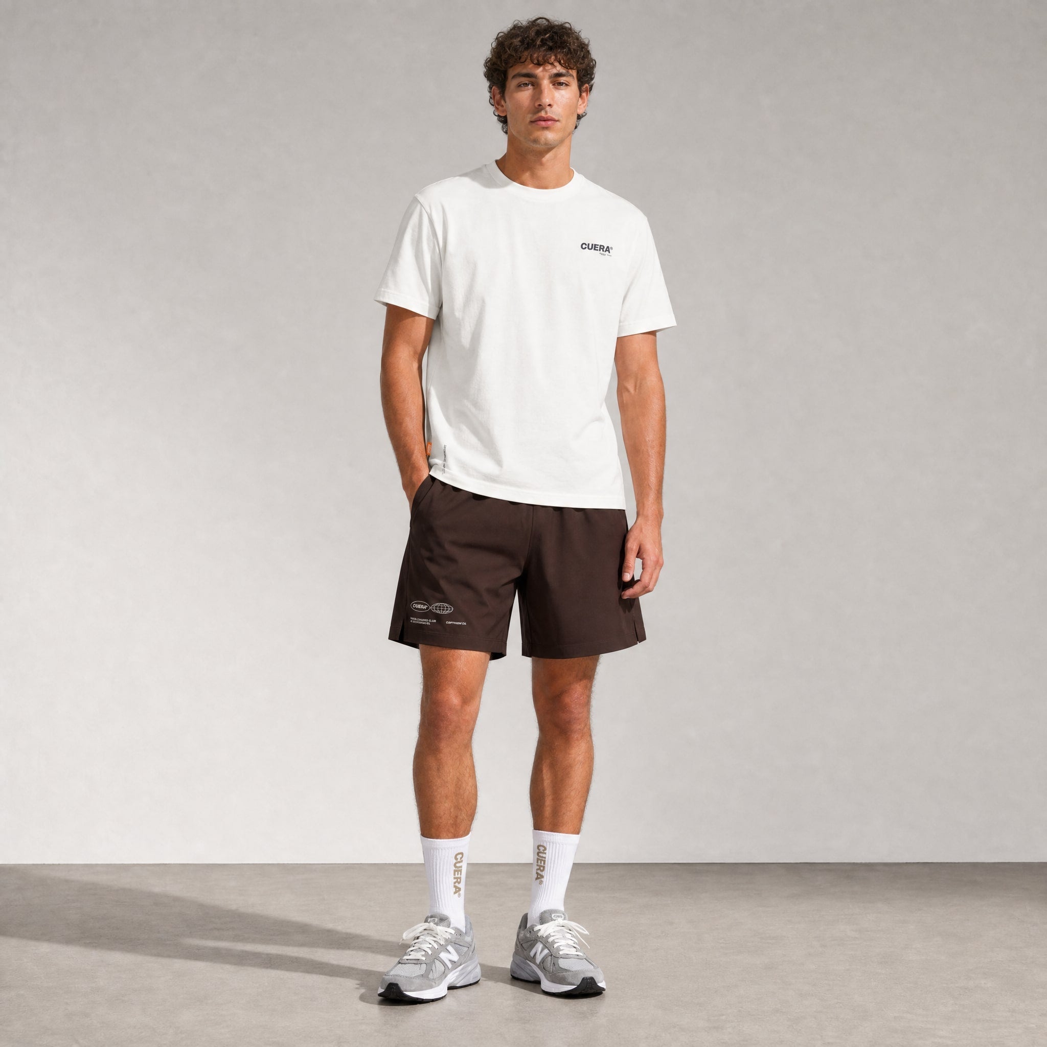 Mens Active Globe Shorts - Dark Brown