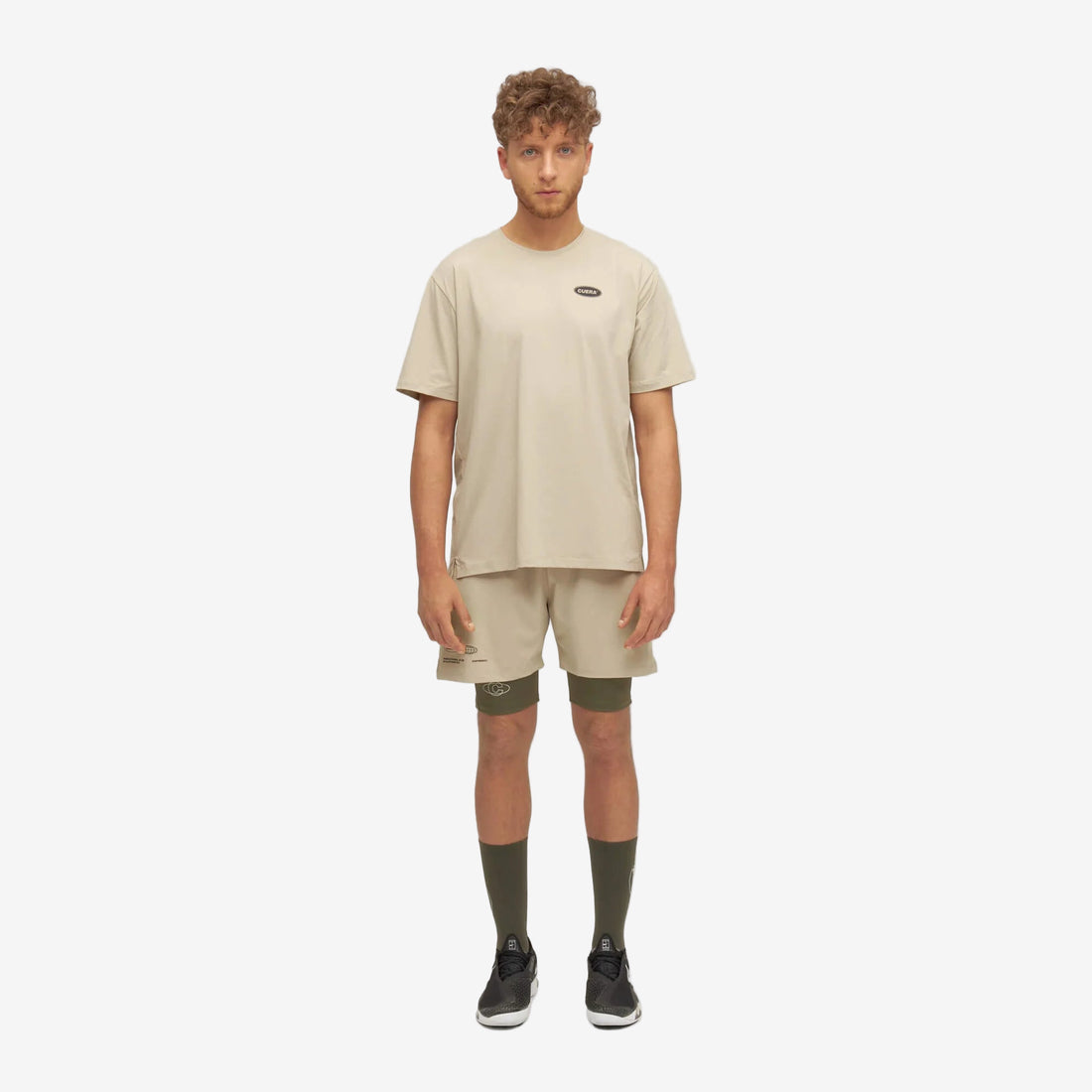 Mens Active Globe Shorts - Sand