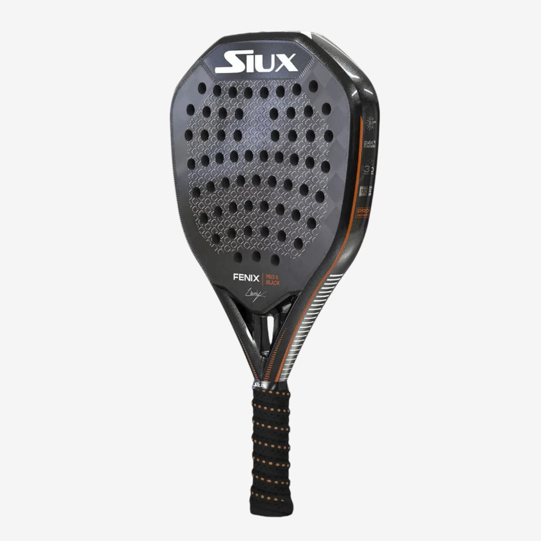 Siux Fenix PRO 5 Black 2025 Padel Racket by Leo Augsburger