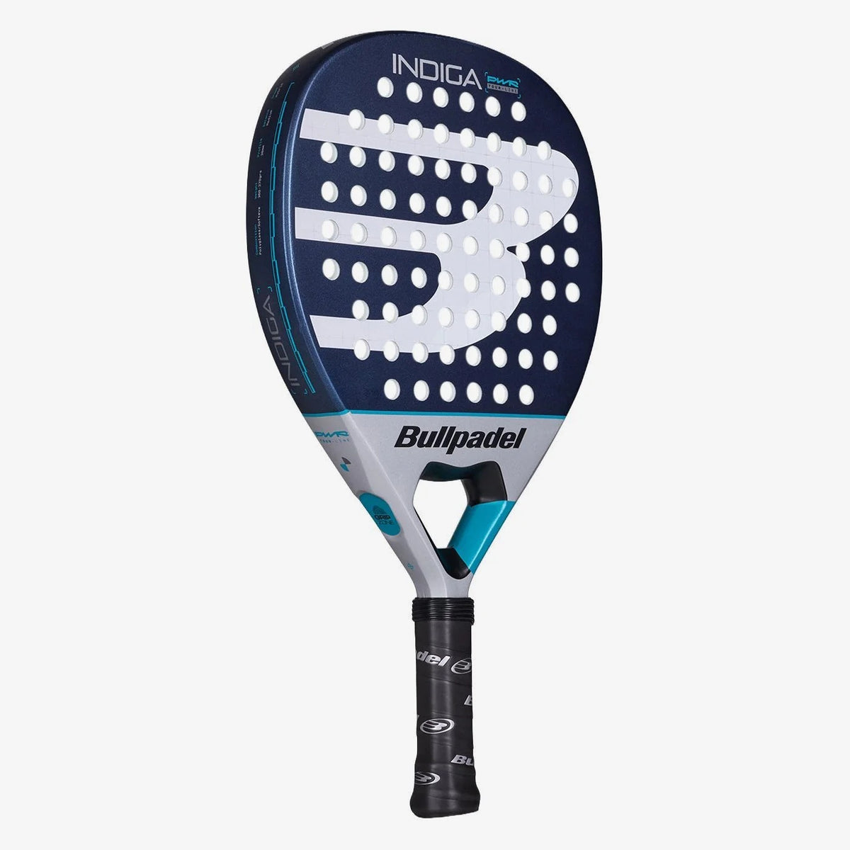 Bullpadel Indiga Power 2026 padel racket, angled view