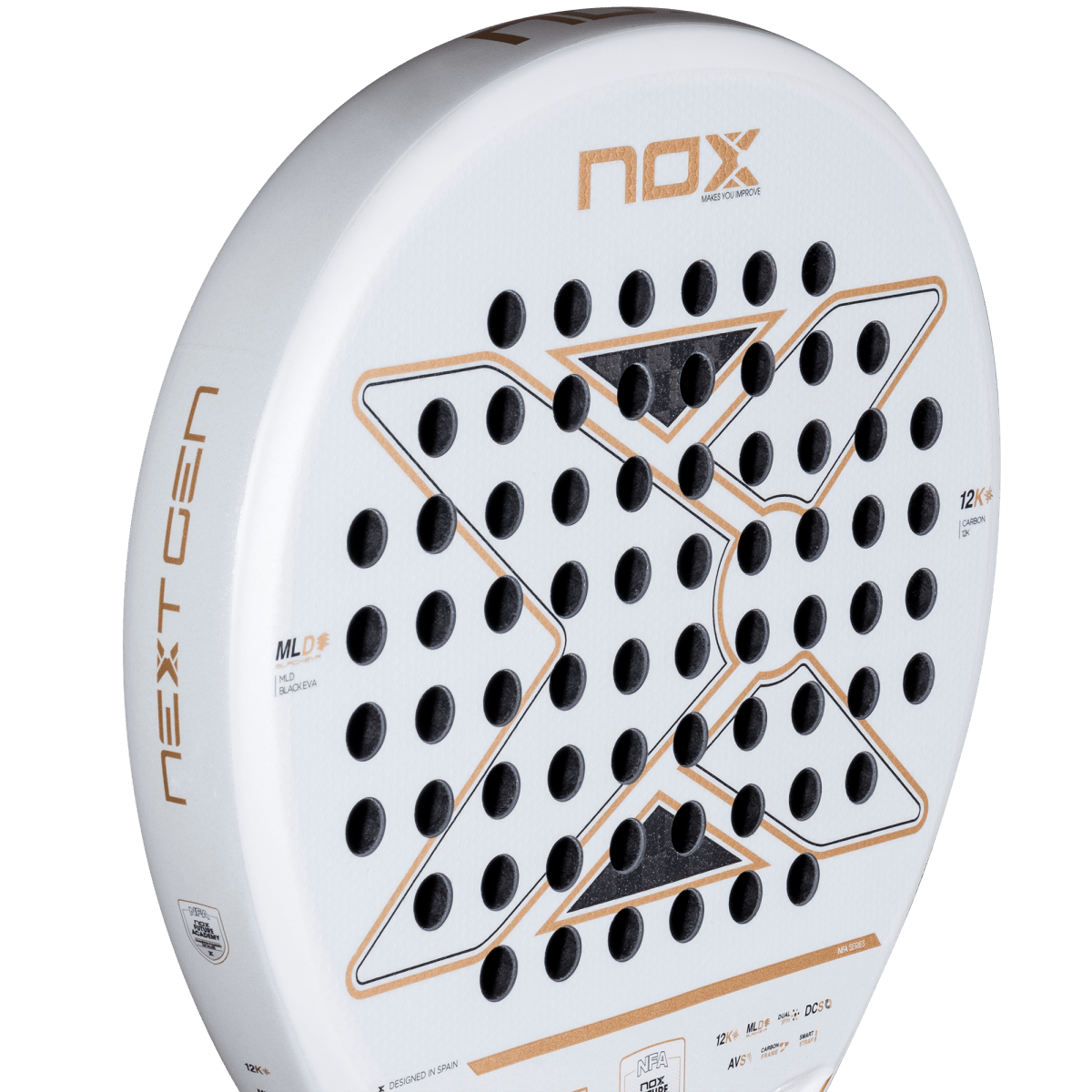 NOX NextGen Pro Hybrid 12K 2026 racket, rear angle
