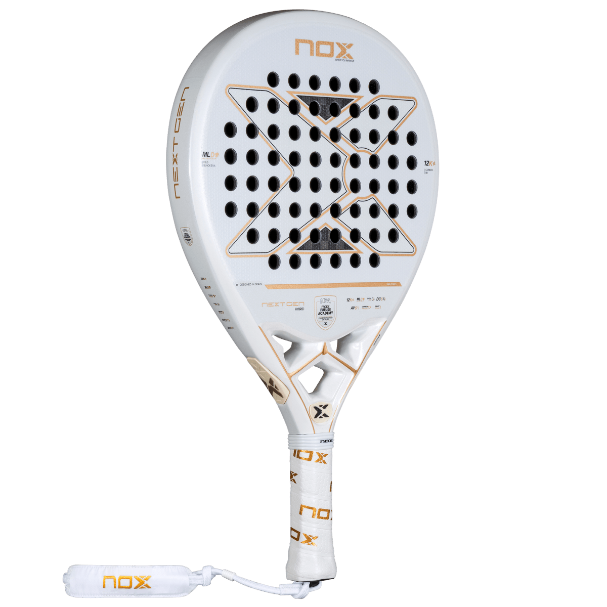 NOX NextGen Pro Hybrid 12K NFA Series 2026 padel racket, angled view