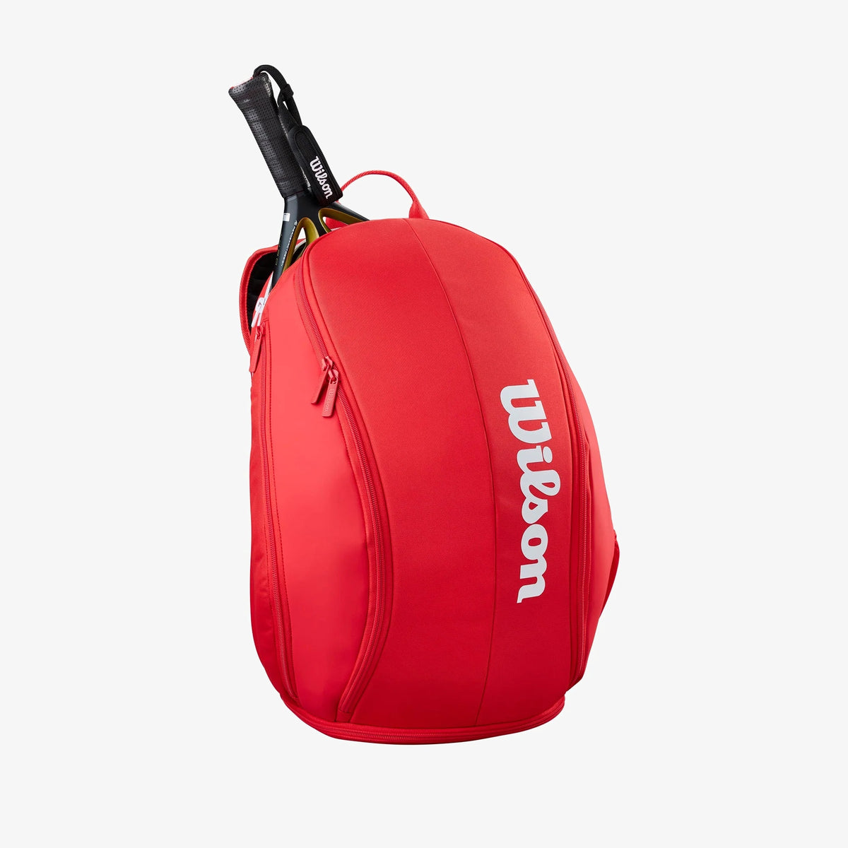 Wilson Super Tour padel backpack 2026 in red, side view